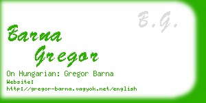 barna gregor business card